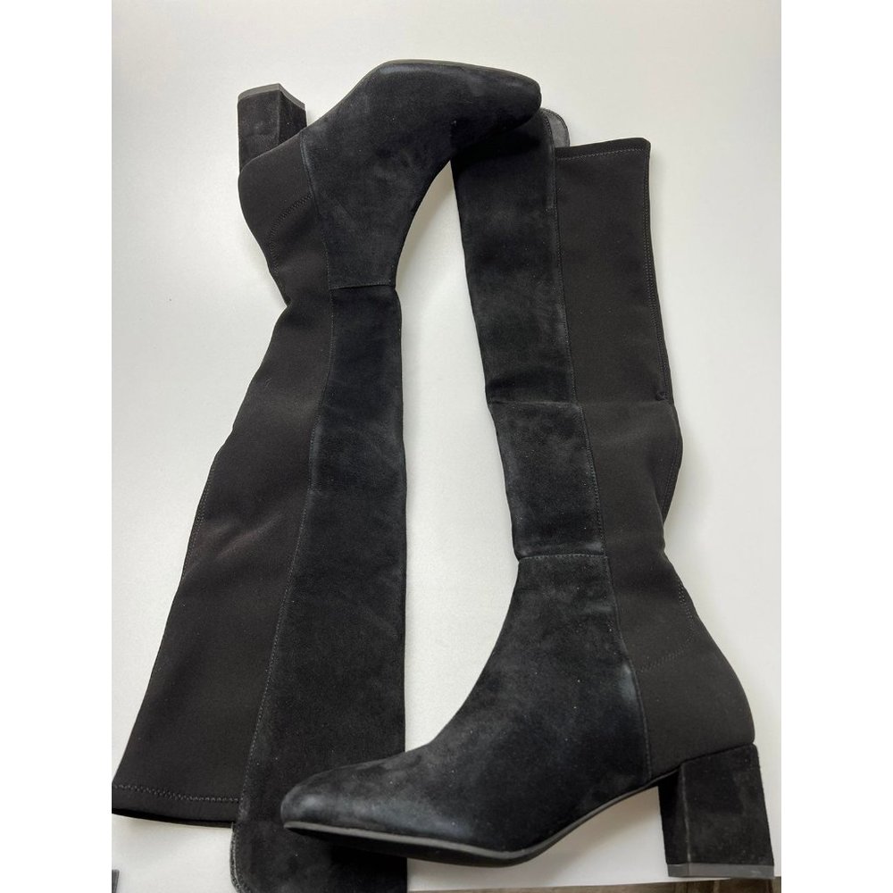 Stuart Weitzman Gillian Suede Knee High Boots Black Women’s Size 6 $795